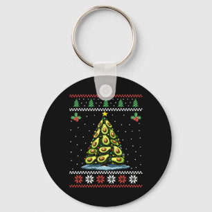 Avocado Christmas Tree Ugly Christmas Sweater Xmas Key Ring