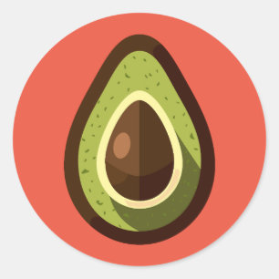 avocado classic round sticker