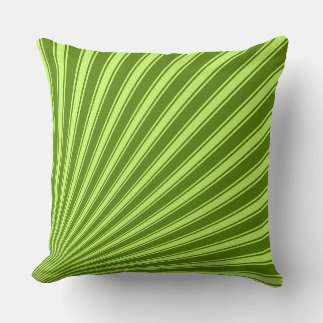 Avocado Colour Stripe Funky Pattern Cushion (Front)