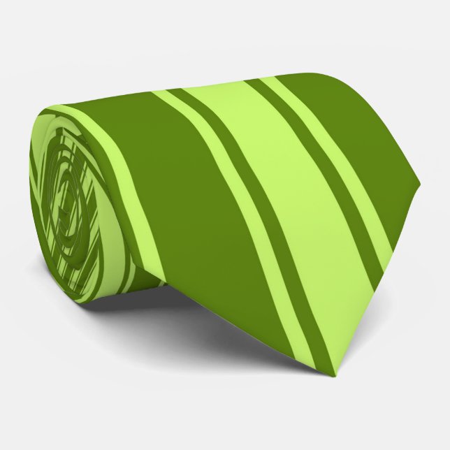 Avocado Colour Stripe Funky Pattern Tie (Rolled)