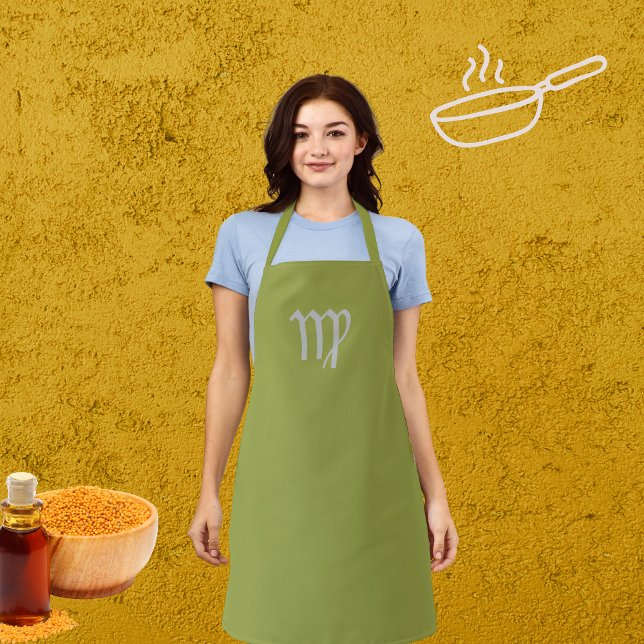 Avocado  colour - Virgo  Zodiac  Apron (Creator Uploaded)