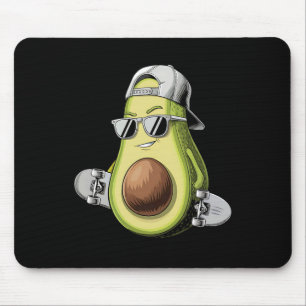 Avocado Cool Skateboarding Avocado With Cap Mouse Pad