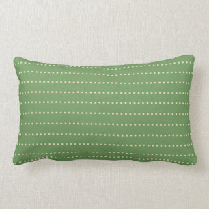 Avocado Cream Square Dot Indoor Lumbar Pillow