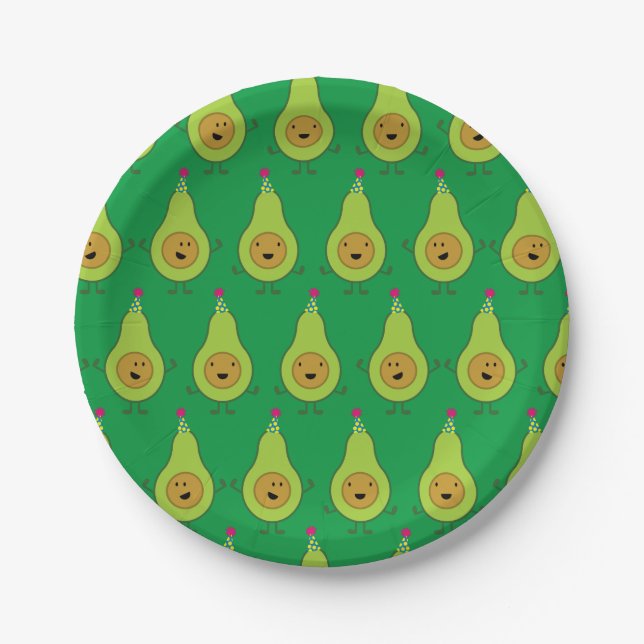 Avocado Cute 1st Birthday Plates (Front)