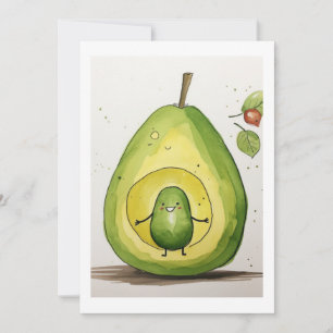 Avocado, cute baby avocado design invitation