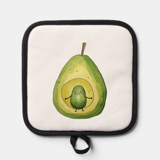 Avocado, cute baby avocado design pot holder (Front)
