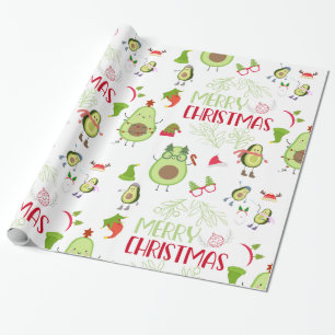 Avocado cute Merry Christmas  Wrapping Paper