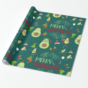 Avocado cute Merry Christmas  Wrapping Paper