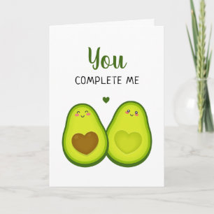 Avocado Cute Romantic You Complete Me Anniversary Card