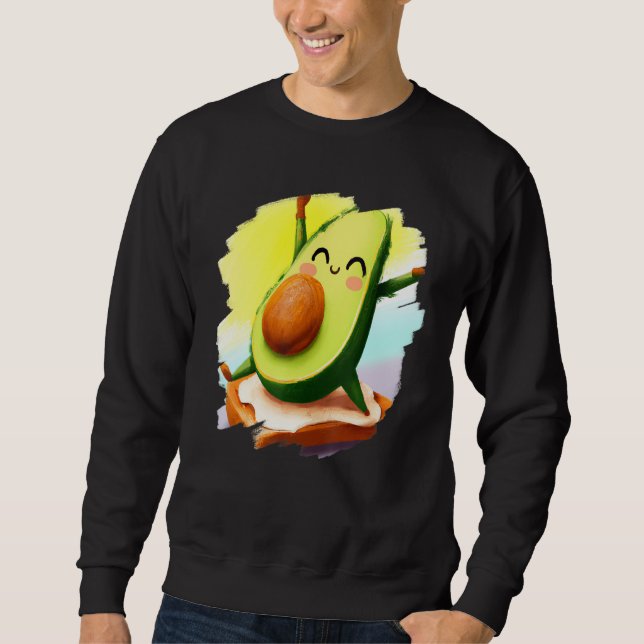 Avocado Dancing on Toast Cute Avocado Bread Foodie Sweatshirt (Front)