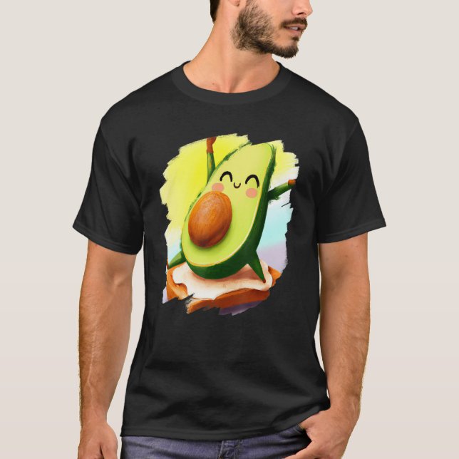 Avocado Dancing on Toast Cute Avocado Bread Foodie T-Shirt (Front)