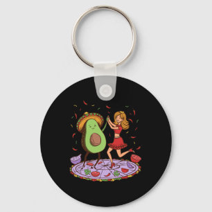 Avocado Dancing Salsa Cinco De Mayo Mexican Avocad Key Ring