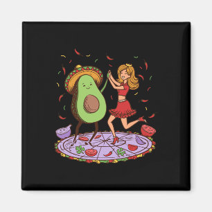 Avocado Dancing Salsa Cinco De Mayo Mexican Avocad Magnet