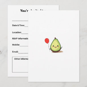Avocado design, avocado theme invitation