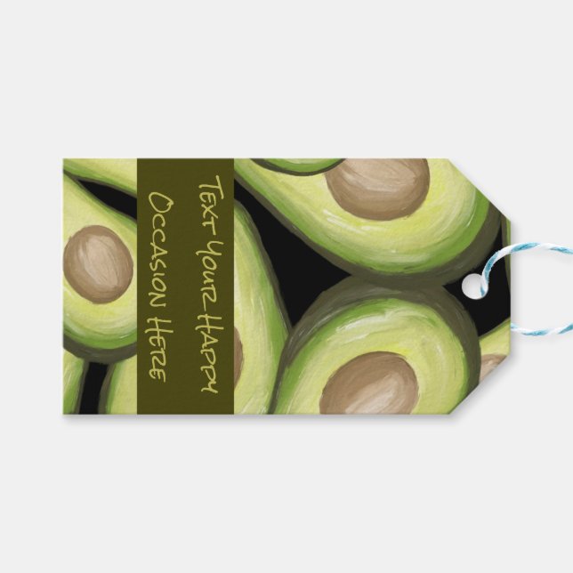 Avocado Design Print Gift Tag (Front (Horizontal))