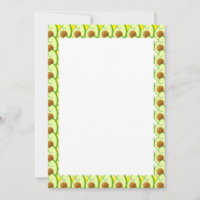 Avocado Drawing Border Blank Custom Text