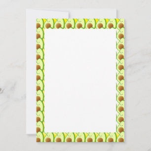 Avocado Drawing Border Blank Custom Text Invitation
