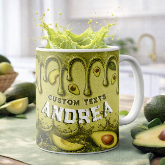 Avocado Drip Retro Favour | Earthy Light Green Nam Coffee Mug