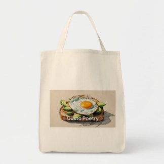 Avocado & Egg Toast Gusto Poetry Tote Bag