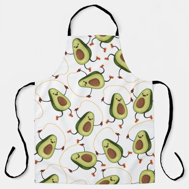 Avocado Fitness: Cute Vintage Pattern Apron (Front)