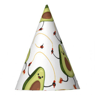 Avocado Fitness: Cute Vintage Pattern Party Hat