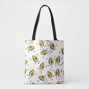 Avocado Fitness: Cute Vintage Pattern Tote Bag