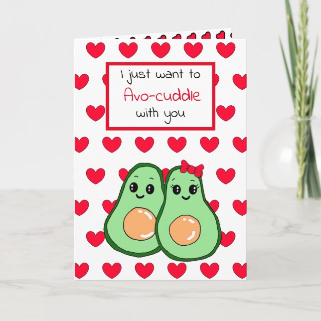 Avocado Food Pun, Cute Happy Anniversary Card (Front)