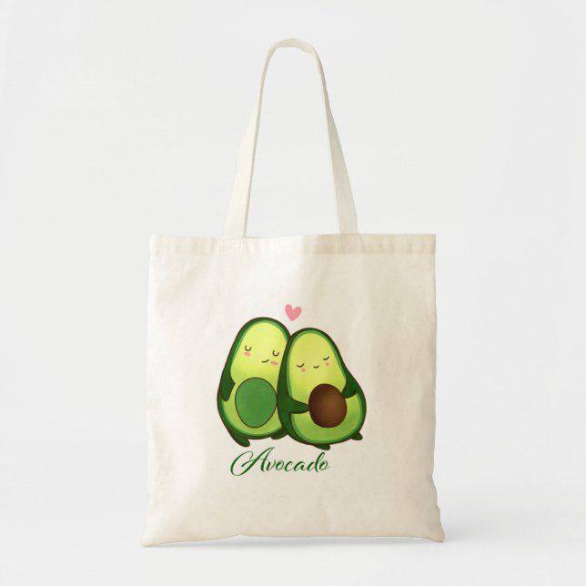 Avocado Fruit Cute Design Tote Bags (Front)