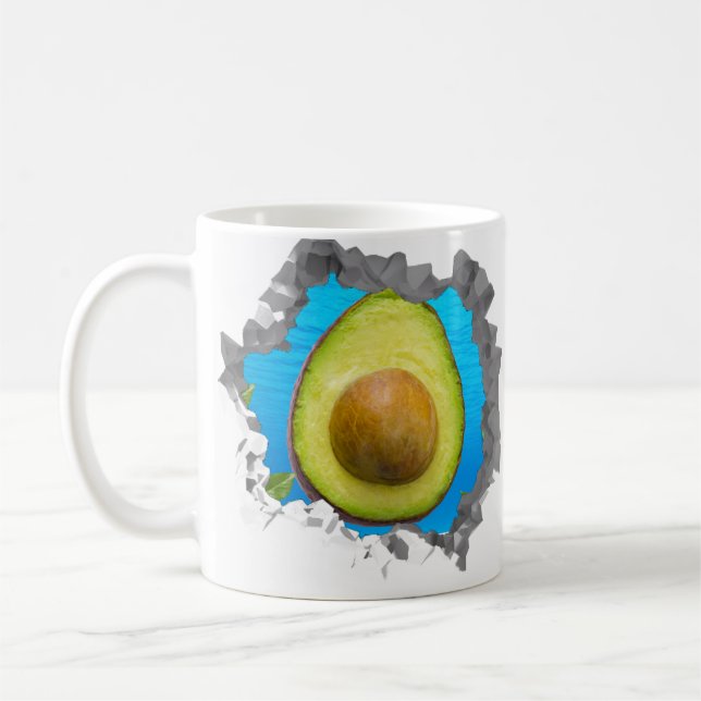 Avocado Fruit Hole In A Wall Vegan Foodie Coffee Mug (Left)