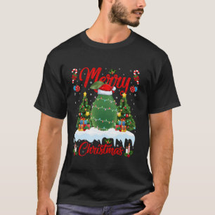Avocado Fruit Merry Christmas Tree Lights Santa Av T-Shirt