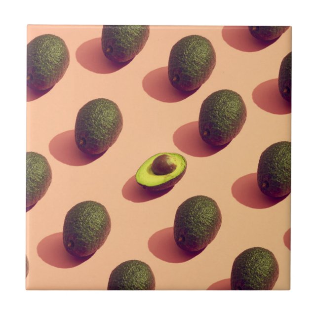 Avocado Fruit Potrait Ceramic Tile (Front)