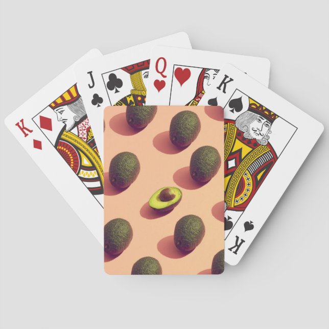 Avocado Fruit Potrait Playing Cards (Back)