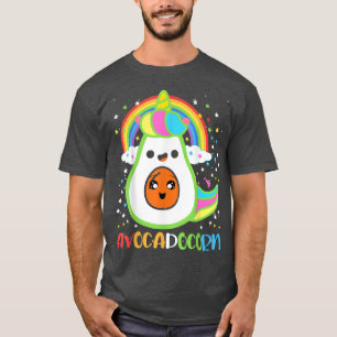 Avocado Fruit With Cute Unicorn T-Shirt