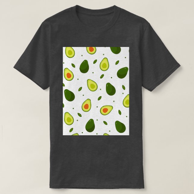 Avocado Fruits Form Leaves T-Shirt (Design Front)