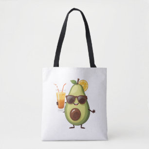 Avocado Fun Cheerful Vacation Tropical Drink Fruit Tote Bag