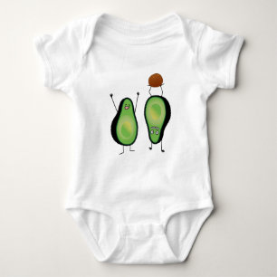 Avocado funny cheering handstand green pit baby bodysuit
