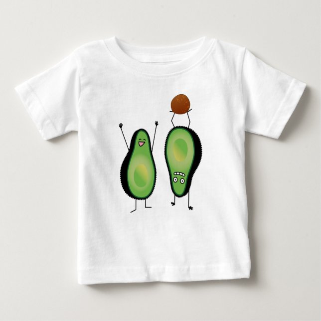 Avocado funny cheering handstand green pit baby T-Shirt (Front)