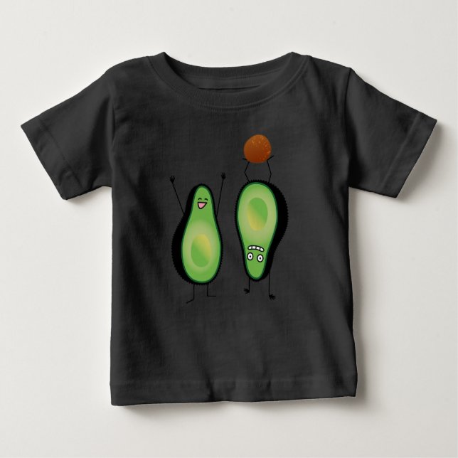 Avocado funny cheering handstand green pit baby T-Shirt (Front)