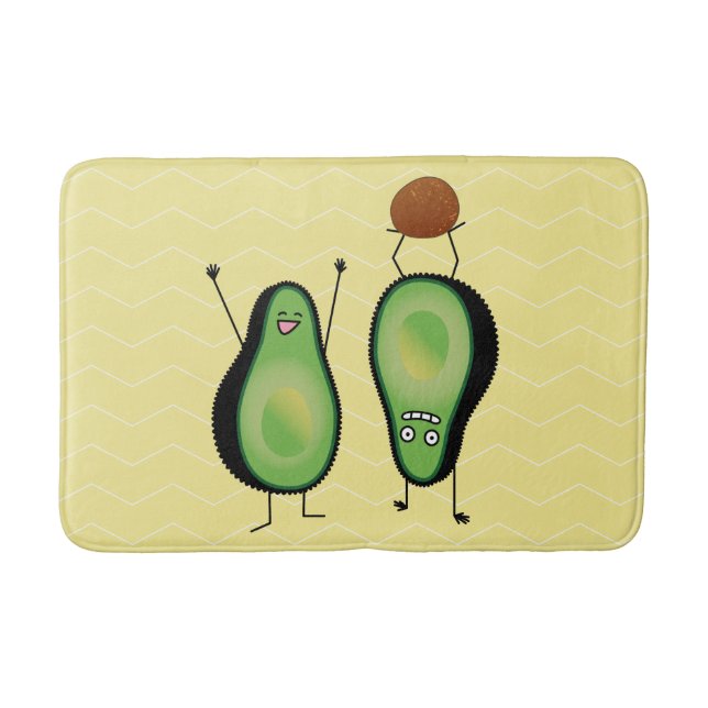 Avocado funny cheering handstand green pit bath mat (Front)