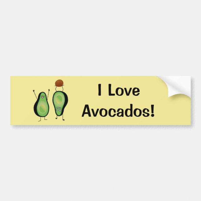 Avocado funny cheering handstand green pit bumper sticker (Front)