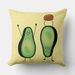 Avocado funny cheering handstand green pit cushion