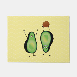 Avocado funny cheering handstand green pit doormat