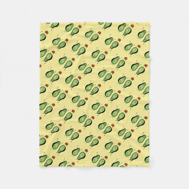Avocado funny cheering handstand green pit fleece blanket (Front)