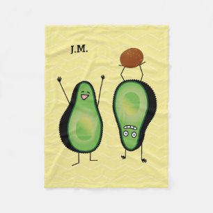Avocado funny cheering handstand green pit fleece blanket