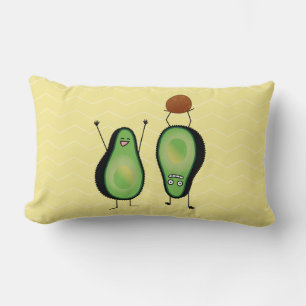 Avocado funny cheering handstand green pit lumbar cushion