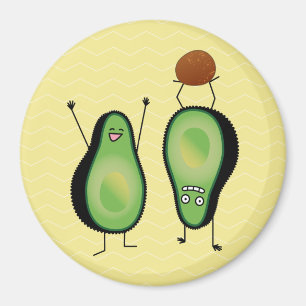 Avocado funny cheering handstand green pit magnet