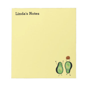 Avocado funny cheering handstand green pit notepad