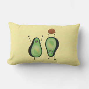 Avocado funny cheering handstand green pit outdoor cushion