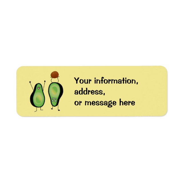 Avocado funny cheering handstand green pit return address label (Front)
