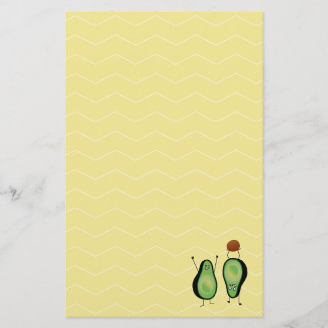 Avocado funny cheering handstand green pit stationery (Front)